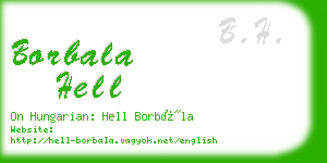 borbala hell business card